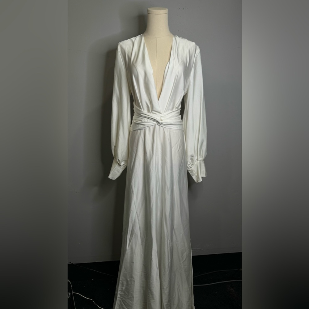 Boohoo Satin Front Twist Maxi Dress | US Size 8